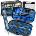 160 in 1 Mini Electric Screwdriver Set: Cordless Precision Power Tool Kit - color: Blue-160in1