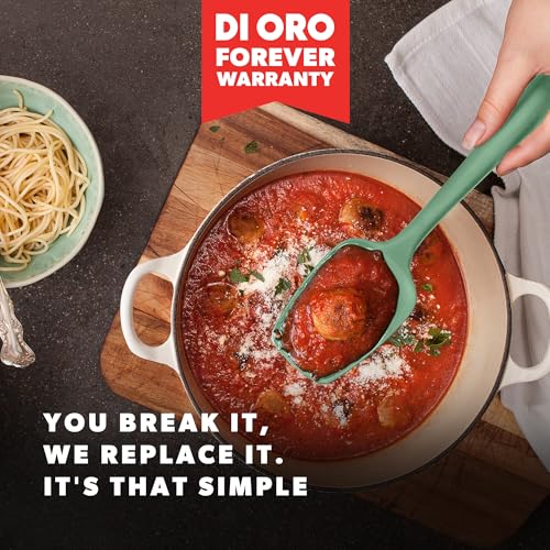 DI ORO Silicone Spoonula - Spoon Spatula, 600F Heat Resistant, Sage - color: Sage