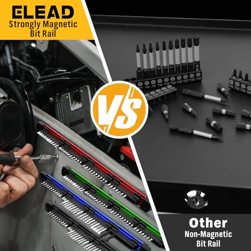 4-Piece Magnetic Slidable Drill Bit Holder, 160 Holes Bit Storage with Strong Magnetic Rail, Screwdriver Drill Bit Organizer for Your Specialty(Bits Not Included) - style: 4 Drill Bit Holder with Magnetic Rail