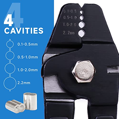Wire Rope Swager Wire Rope Swaging Tool for Crimping Fishing Lines Up To 2.0mm 5/64inch (WKS-711)