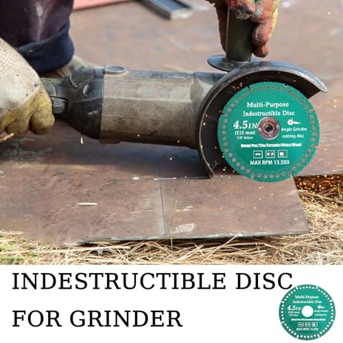 6 Pack 4-1/2" Indestructible Disc for Grinder Set, Diamond Multi-Purpose Saw Blades with 7/8" Arbor, Cut Off Wheels Tool for Smooth Cutting Ceramic Tile Glass Metal Wood PVC Pipe