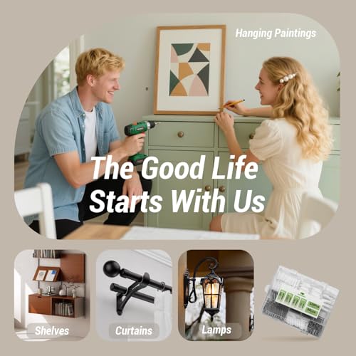 40Pcs Drywall Anchors and Screws Kit, Self Drilling Drywall Anchors Heavy Duty Holds 80lbs, No Drill Hole Required, #8 Phillips Head Screws Assortment Kit for Sheetrock/Plaster Walls(40)
