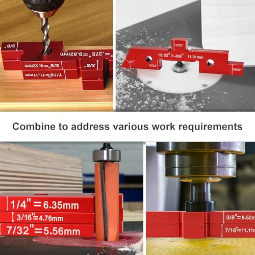Esdabem 14 Setup Blocks Woodworking for Router Table Saw Accessories - size: 14 Blocks