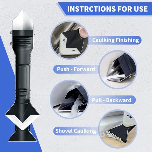 Caulking Tool,3 in 1Silicone Caulk Remover Tool Kit,Sealant Finishing Tool
