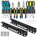 2 Pack 15.75 Inch Screwdriver Organizer Heavy Duty Wall Mount Metal Pliers Rack Holder Hand Tool Organizers and Storage Rack Peg Board for Screw Driver Pliers Garage Workshop Tool Chest Cart