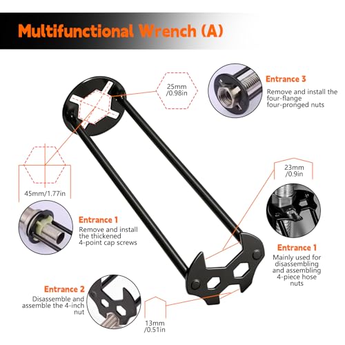 2 Pcs Plumbing Sink Wrench, 7 Sizes Faucet Wrench for Tight Spaces