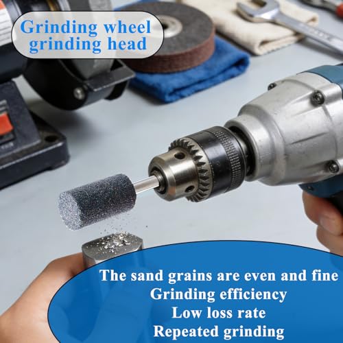 6PCS Abrasive Grinding Wheel Bits for Rotary Tools, 1/4 Inch Shank Abrasive Wheels Set for Drill & Die Grinder, Includes 3 Shapes - Aluminum Oxide 80 Grit - size: 6PCS