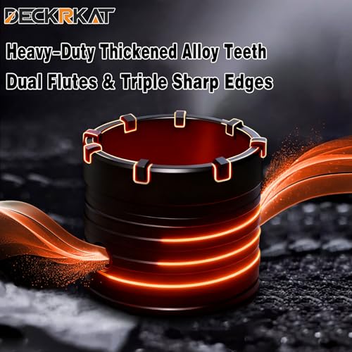 DECKRKAT 2" Concrete Hole Saw Kit,Electroplated Black Quenching Tech,Heavy-Duty Thickened Alloy Teeth,SDS Plus Shank & 2 Center Bits for Concrete,Brick,Stone. - size: (50mm)2"