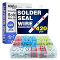 New Age America® 420pcs Solder Seal Wire Connectors Kit KableSeal™ | AWG 26-10 | Marine Heat Shrink Wire Connectors | Insulated Solderless Splice | Waterproof Butt Splice Terminals | UL - style: 420 PCS | AWG 26-10