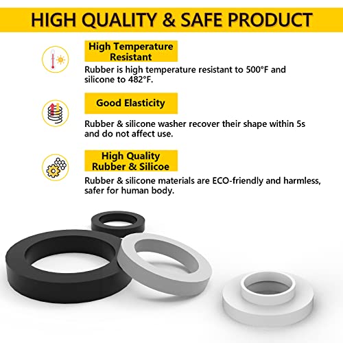 135 PCS Rubber & Silicone Hose Washers Kit, 16 Sizes with Screen Filter - size: 135PCS
