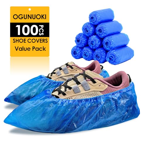 Ogunuoki Pack of 100 Shoe Booties Covers Disposable Non-slip for Guest