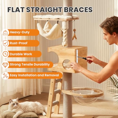 Alise Flat Bracket ,10 Inch White Mending Plate Flat Brace for Wood Shelves - color: White, size: 10 Inch