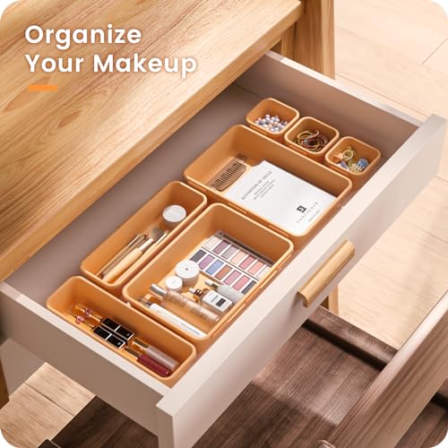 A-LUGEI【𝟰𝟲𝗣𝗖𝗦】【5 Size】Tool Box Organizer Tray Divider Set, 【Orange】 Desk Drawer Organizer,Garage Organization and Storage Toolbox Accessories Rolling Tool Chest Cart Cabinet WorkBench Part - color: Orange