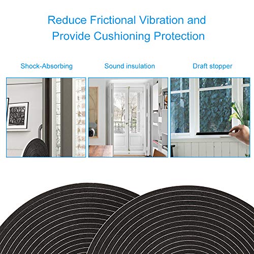 3 Rolls Weather Stripping,1/4 Inch Wide X 1/8 Inch Thick Foam Seal Tape High Density Foam Strip Self Adhesive,Closed Cell Tape Seal Strip,16 Feet Long Each - size: 1/4'' W x 1/8'' T x 49Ft