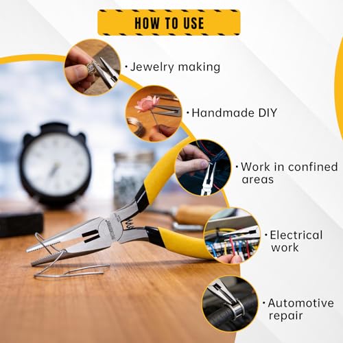BOOSDEN 5" Small Needle Nose Pliers, Jewelry Pliers Set with Side Cutter - size: 5''-2 pack
