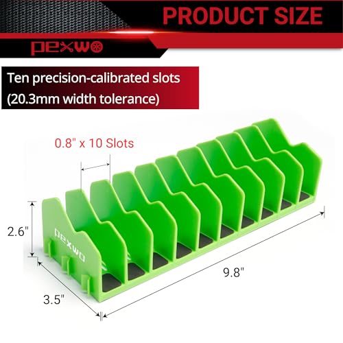 Plier Organizer & Rack (2-Pack, High-Vis Green) – 20-Slot Tool Storage for Toolbox Drawers – Non-Slip Rubber Base, Interlocking Modular Holders for Pliers, Cutters & Snips - size: 2 PC-Green