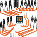 HUPBIPY 18 Pack Garage Hooks Heavy Duty, Wall Mount Ladder Hooks - color: 18 Pack Orange
