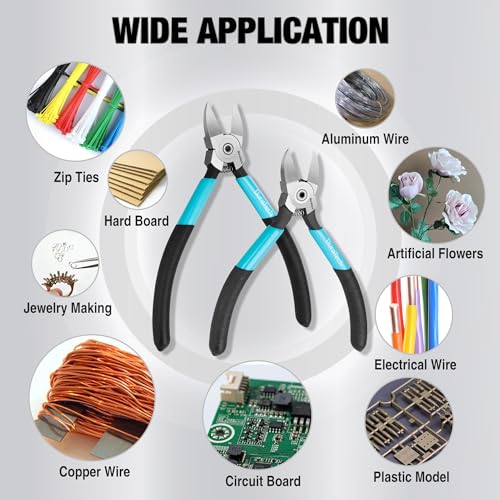 DURATECH 5" & 6" Wire Cutter, Flush Cutter with CNC Machined Edges