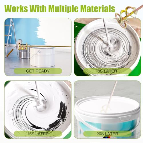 Paint Mixer for Drill - Drill Paint Mixer Works with Any Drill Bit - Rust-Proof Paint Stirrer for Drill - Paint Stirring Drill Attachment for 1-5 Gallon Bucket - Drill Mixer for Paint, Resin & Epoxy