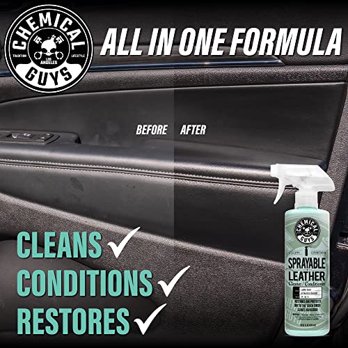 Chemical Guys, Sprayable Leather Cleaner & Conditioner in One Spray, 16 oz - size: 16 Fl Oz (Pack of 1), style: Cleaner