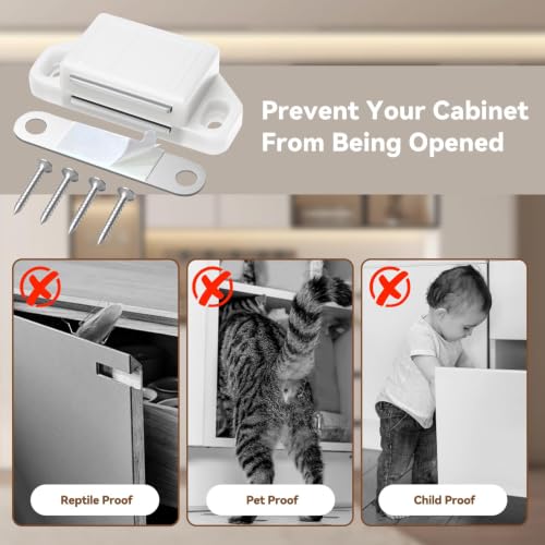 Tonitrui Cabinet Magnetic Catch Door Latch 25LB for Kitchen Drawer Magnets to Stay Closed Magnetic Catch Closet for Drawer（White 24 Pack） - color: White, size: 24 Pack
