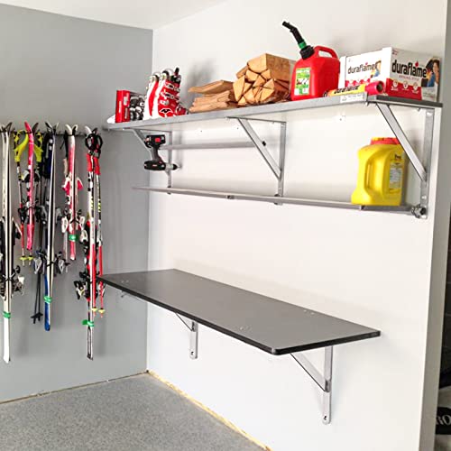 YUMORE 20 Inch Shelf Bracket, Heavy Duty L Bracket, 2 Pack - size: 20"(Soild)