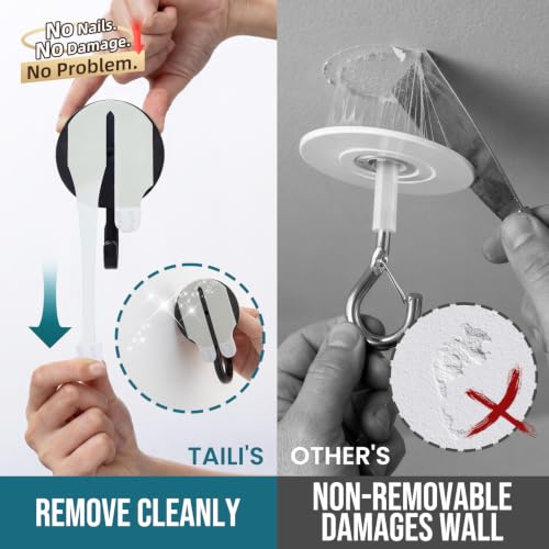 TAILI Adhesive Ceiling Hooks for Hanging Plants, No-Drill 4 Pack Wood Grain - color: Wood Grain, size: 4x Large
