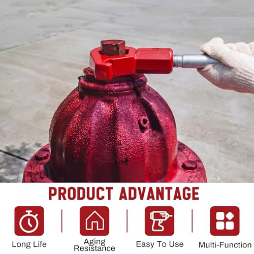 Tandefio 1 Pcs Fire Hydrant Wrench, 1-1/2" to 6", Red - color: Red, size: 1-1/2" to 6"