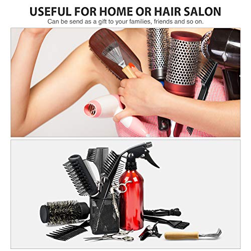 Boao 2 Pack Hair Brush Cleaner,Black,Wood Color,Polished Wooden Handle Rake - color: Black, Wood Color, style: Polished Wooden Handle Rake