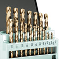 21Pcs Cobalt Drill Bit Set (1/16"-3/8"), M35 HSS, 135 Degree Tip, Twist Jobber Length for Hardened Metal, Stainless Steel, Cast Iron, Wood, and Plastics, with Index Storage Case - style: 21pcs Cobalt Drill