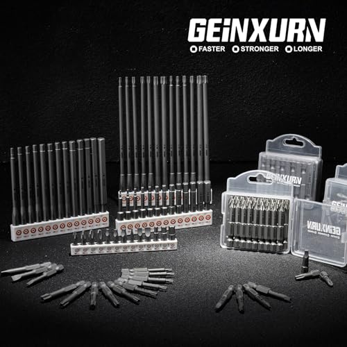 Geinxurn 53Pieces Fixedge Screwdriver Bit Set,1"/2"/4"/6" Mixed Hex Magnetic Alloy Steel Insert Power Bits Tips with Impact Bit Holder Stored in Storage Organizer for Home Repair - size: MIX-53
