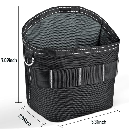 Tool Pouch Nails Screws Bag with Belt Clip (XL, Black) - color: Black