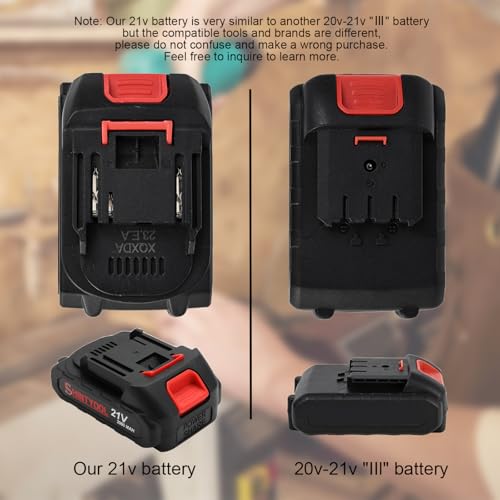 21v Lithium Battery - 2.0 Ah Battery with Charger Adapter Led Indicator Compatible with Leaf Blower and Cordless Tiller - size: 2.0 AH