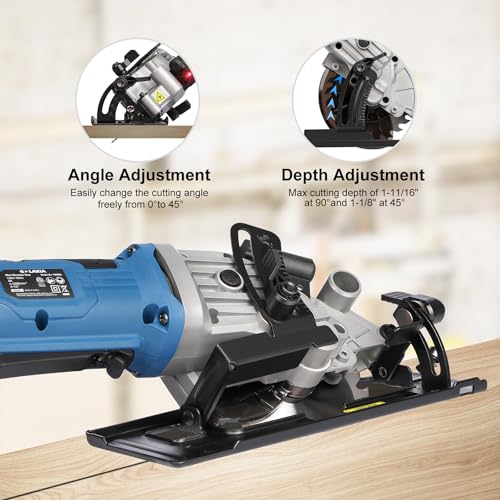 4A Mini Circular Saw Corded with Laser Guide, 2 Saw Blades - style: Corded 4A