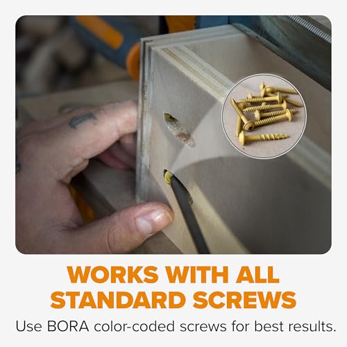 BORA Automatic Pocket Hole Jig Kit with 3in Face Clamp 50pc Screws - size: Mini Jig w/ Clamp