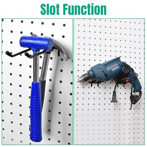 Pegboard Hooks, 10 Pack 4" 6" Dual Arm Peg Board Heavy Duty Hangers (Black) - color: Black