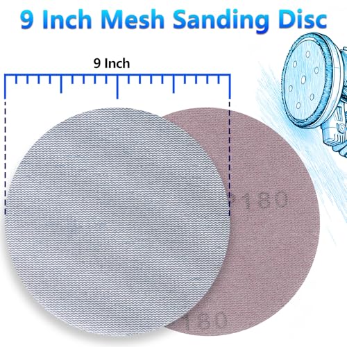 25 Pcs 9 Inch Ceramic Mesh Sanding Disc for Drywall Sander 180 Grit - style: 180Grit