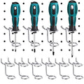 Ripeng 12 Pcs Silver 12 Pcs Screwdriver Organizer Tool Holders Multi-tool Holder - color: Silver