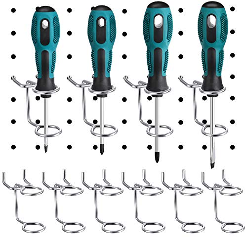 Ripeng 12 Pcs Silver 12 Pcs Screwdriver Organizer Tool Holders Multi-tool Holder - color: Silver