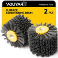2 Pcs Burnishing Wheel 180 Grit Stripping Drum, 4.5" x 4" Abrasive Drawing Wheel Drum, Surface Conditioning Tool Drum for Metal, Wood, Plastic