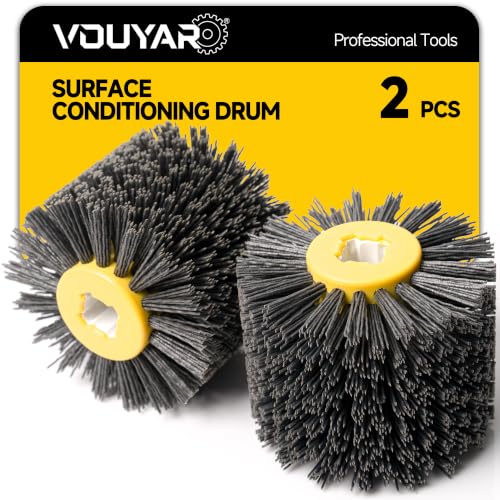 2 Pcs Burnishing Wheel 60 Grit Stripping Drum, 4.5" x 4" Abrasive Drawing Wheel Drum, Surface Conditioning Tool Drum for Metal, Wood, Plastic