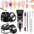 3d Gel Nail Art Set Non Stick Hand Solid Builder Gel No Wipe 3d Gels | 15g 3d Sculpting Gel All-in-1 Kit for Carving Moliding Extension Home DIY Manucure for Women Girls - color: Clear Clear and Clear
