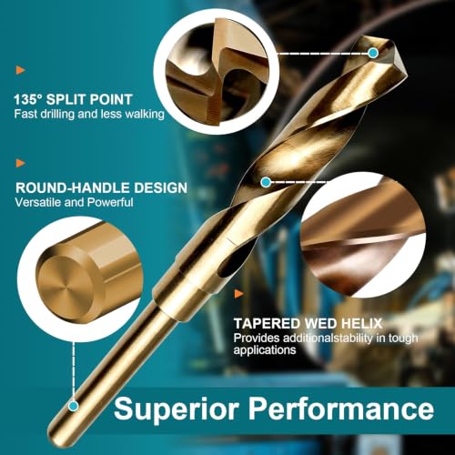15/16 Inch Cobalt Drill Bit, M35 HSS Twist Drill Bit, 135° Split Point - size: 15/16 Inch