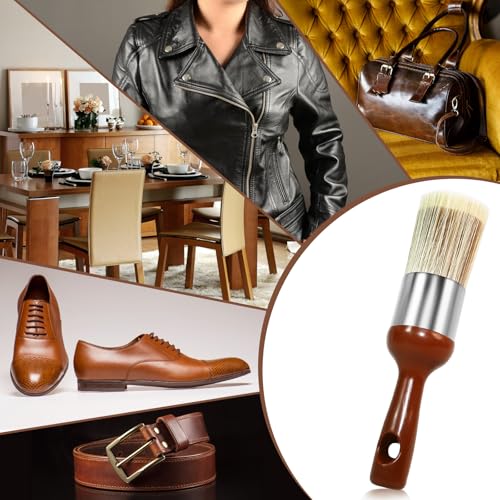 Horse Hair Brush for Leather and Furniture Salve（Long Handle） - size: Large