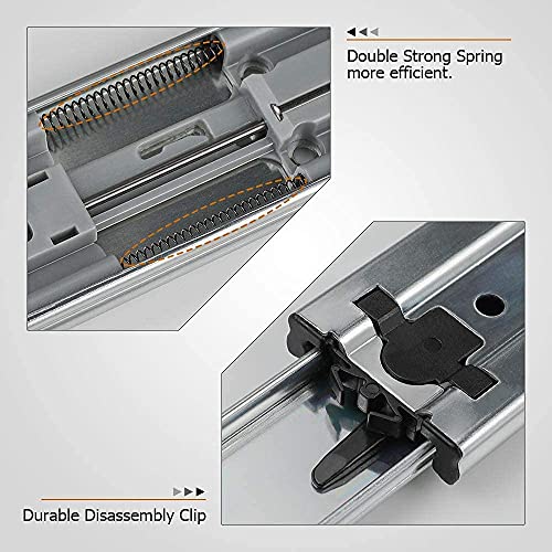 LONTAN 16 Inch Soft Close Drawer Slides with Rear Mounting Brackets 1 Pair - size: 16 Inch