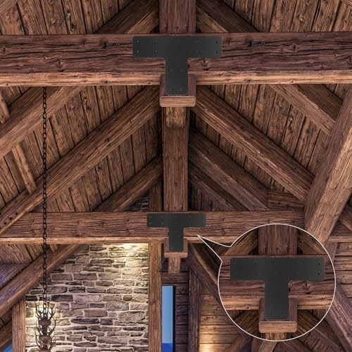 8 Pack 12×8 T Post Timber Brackets, Post to Beam Connector - style: 8 Pack T Shape(12×8)