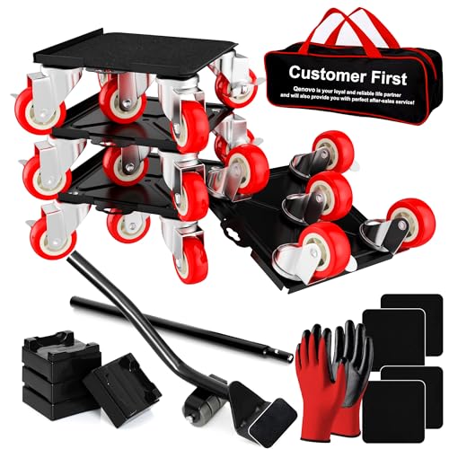 1,500 lb Capacity Furniture Dolly Set, 5.3-Inch Platforms, Red - color: Red, size: 5.3x5.3 IN