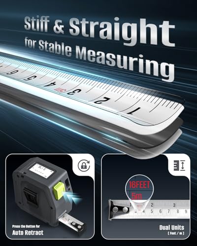 Laser Tape Measure 2-in-1, Inkerma 130Ft Laser Measurement Tool & 16Ft Measuring Tape, Digital Laser Tape Measure - style: ACE-Tape2