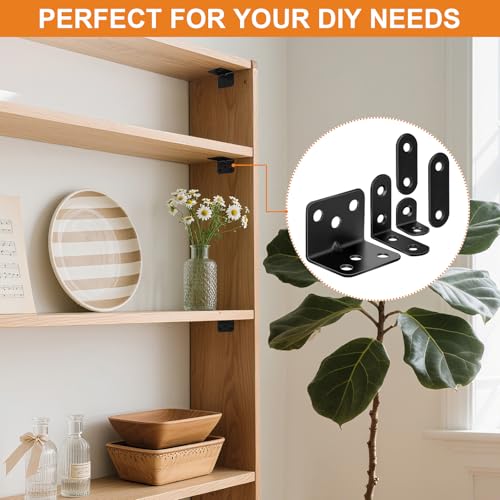 40 Pack L Bracket Corner Brace Kit, 5 Sizes Stainless Steel Corner Bracket - size: 40 Pack-5 Sizes