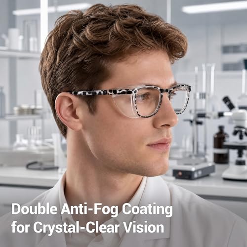 MORK&SUKY Safety Glasses, Stylish Goggles With No Fog Lense, Alternatives To Regular Protective Eyewear For Lab and Nursing. - color: Tortoise